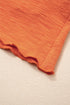 Grapefruit Orange U Neck Button Front Sleeveless Romper